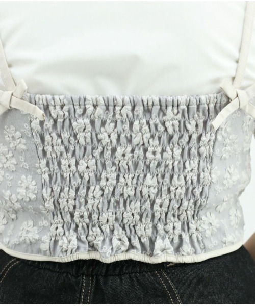 F i.n.t（フィント）の「フラワージャガードビスチェ/fint　フィント（キャミソール・レディース・ライトグレー/ピンク・FREE）」の17枚目の写真