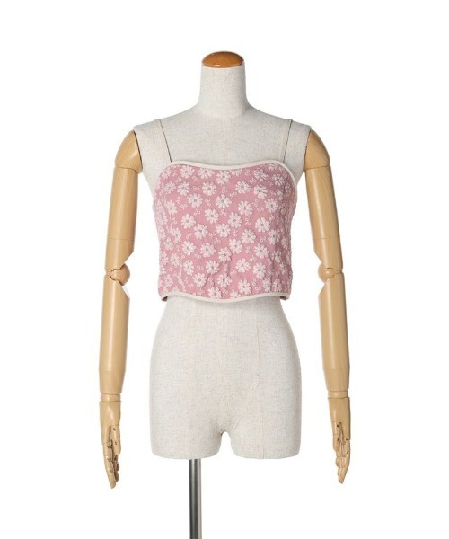 F i.n.t（フィント）の「フラワージャガードビスチェ/fint　フィント（キャミソール・レディース・ライトグレー/ピンク・FREE）」の14枚目の写真