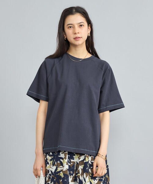 coen（コーエン）の「MARKET（マーケット）オーガニックコットン配色ステッチTシャツ（Tシャツ/カットソー・レディース・オフホワイト/ブラック/ダークブラウン/ネイビー・M/L）」の20枚目の写真
