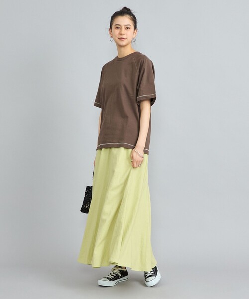 coen（コーエン）の「MARKET（マーケット）オーガニックコットン配色ステッチTシャツ（Tシャツ/カットソー・レディース・オフホワイト/ブラック/ダークブラウン/ネイビー・M/L）」の13枚目の写真