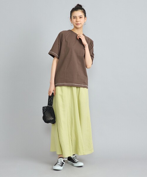 coen（コーエン）の「MARKET（マーケット）オーガニックコットン配色ステッチTシャツ（Tシャツ/カットソー・レディース・オフホワイト/ブラック/ダークブラウン/ネイビー・M/L）」の14枚目の写真