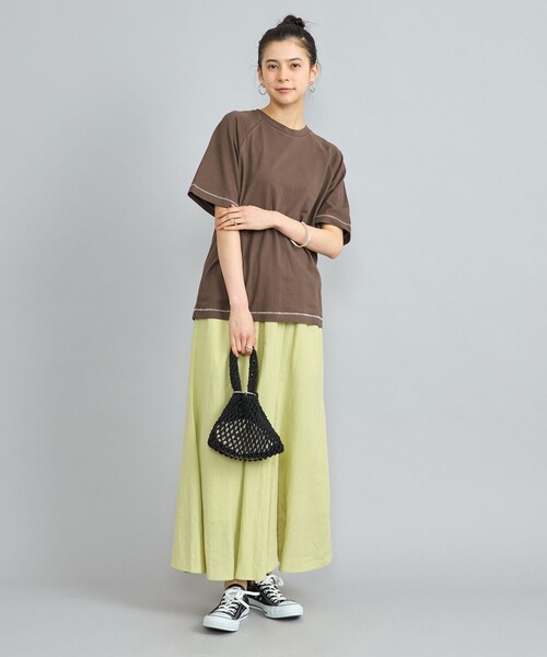 coen（コーエン）の「MARKET（マーケット）オーガニックコットン配色ステッチTシャツ（Tシャツ/カットソー・レディース・オフホワイト/ブラック/ダークブラウン/ネイビー・M/L）」の15枚目の写真