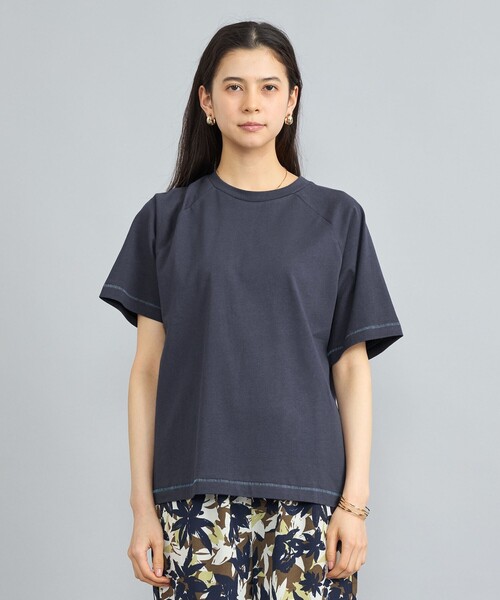 coen（コーエン）の「MARKET（マーケット）オーガニックコットン配色ステッチTシャツ（Tシャツ/カットソー・レディース・オフホワイト/ブラック/ダークブラウン/ネイビー・M/L）」の16枚目の写真