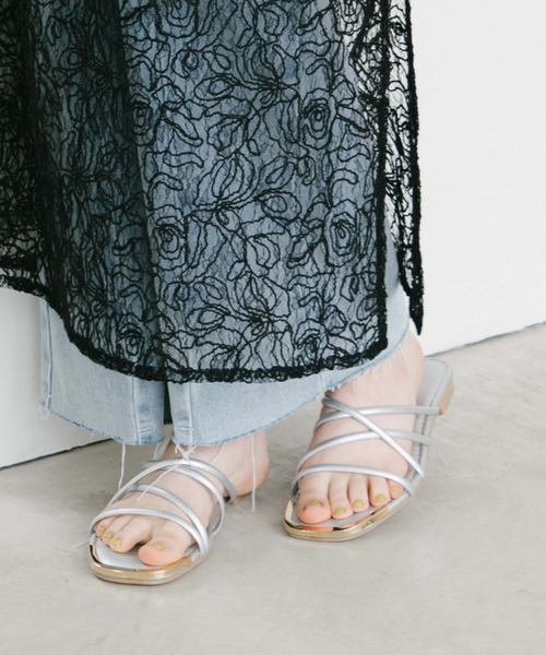 archives（アルシーヴ）の「フラットロープサンダル（サンダル・レディース・アイボリー/ブラック/シルバーグレー・MEDIUM/LARGE）」の3枚目の写真