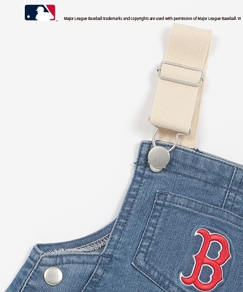 petit main（プティマイン）の「【MLB】サロペットスカート(キッズサイズ)（ジャンパースカート・キッズ・サックスブルー/ネイビー/オフホワイト・S/M/L）」の13枚目の写真