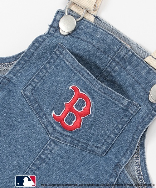 petit main（プティマイン）の「【MLB】サロペットスカート(キッズサイズ)（ジャンパースカート・キッズ・サックスブルー/ネイビー/オフホワイト・S/M/L）」の10枚目の写真