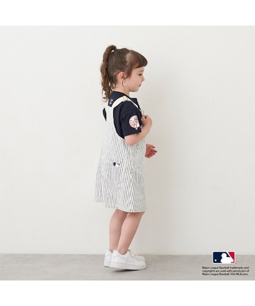 petit main（プティマイン）の「【MLB】サロペットスカート(キッズサイズ)（ジャンパースカート・キッズ・サックスブルー/ネイビー/オフホワイト・S/M/L）」の18枚目の写真