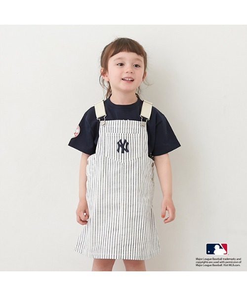 petit main（プティマイン）の「【MLB】サロペットスカート(キッズサイズ)（ジャンパースカート・キッズ・サックスブルー/ネイビー/オフホワイト・S/M/L）」の17枚目の写真