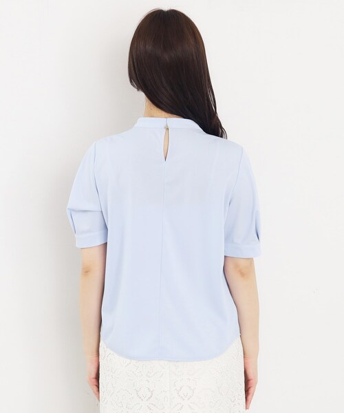 index（インデックス）の「◆UV アシメタック5分袖トップス【接触冷感/洗濯機洗い可】（Tシャツ/カットソー・レディース・ネイビー/サックスブルー/オフホワイト・36/38/40/42）」の18枚目の写真