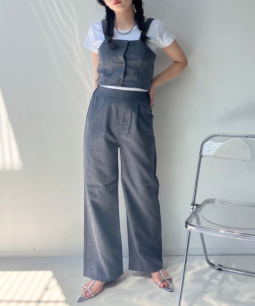 AS KNOW AS plus(アズノゥアズプラス)の「◎ビスチェとワイドパンツ 2点セットアイテム(セットアップ・レディース・ブラック系/ブルー系/サックスブルー系/ブラック/ブルー・FREE)」の11枚目の写真