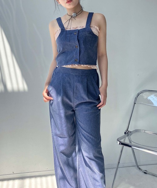AS KNOW AS plus(アズノゥアズプラス)の「◎ビスチェとワイドパンツ 2点セットアイテム(セットアップ・レディース・ブラック系/ブルー系/サックスブルー系/ブラック/ブルー・FREE)」の18枚目の写真