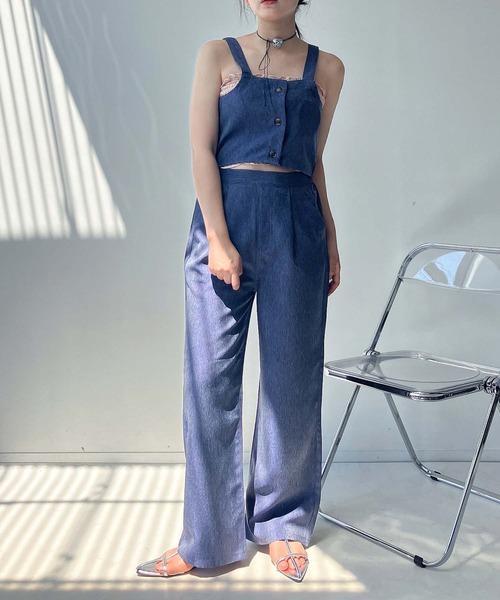 AS KNOW AS plus(アズノゥアズプラス)の「◎ビスチェとワイドパンツ 2点セットアイテム(セットアップ・レディース・ブラック系/ブルー系/サックスブルー系/ブラック/ブルー・FREE)」の20枚目の写真