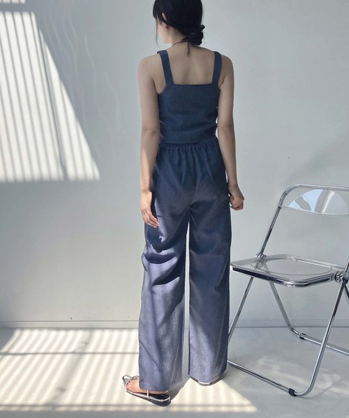 AS KNOW AS plus(アズノゥアズプラス)の「◎ビスチェとワイドパンツ 2点セットアイテム(セットアップ・レディース・ブラック系/ブルー系/サックスブルー系/ブラック/ブルー・FREE)」の22枚目の写真