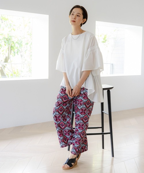 LEPSIM(レプシィム)の「異素材フリルチュニック 114443(Tシャツ/カットソー・レディース・ブルー/オフホワイト/ブラック/グリーン・FREE)」の22枚目の写真