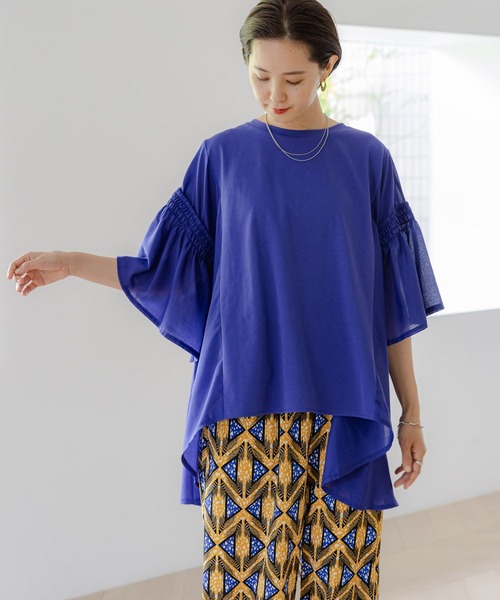 LEPSIM(レプシィム)の「異素材フリルチュニック 114443(Tシャツ/カットソー・レディース・ブルー/オフホワイト/ブラック/グリーン・FREE)」の11枚目の写真
