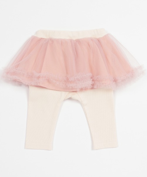 petit main（プティマイン）の「レギンスつきチュールスカート（スカート・キッズ・ライトグレー/アイボリー/ライトピンク・70cm/80ｃｍ）」の3枚目の写真