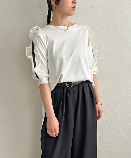 トップス Mi フリルスリーブカットトップス LHELBIE│Eimee Law & LHELBIE