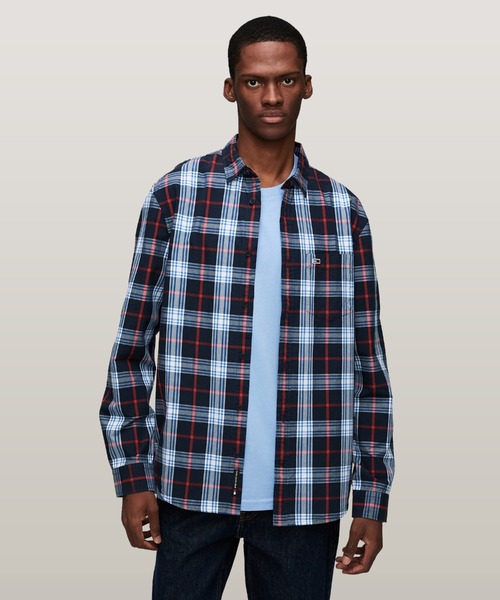 【セール】レギュラーポプリンチェックシャツ（シャツ/ブラウス）｜TOMMY HILFIGER（トミーヒルフィガー）