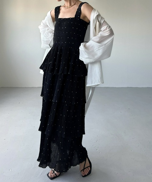 olu. ドットプリーツティアードワンピース サイズ1 Olu.（オルドット）の「ドットプリーツティアードワンピース