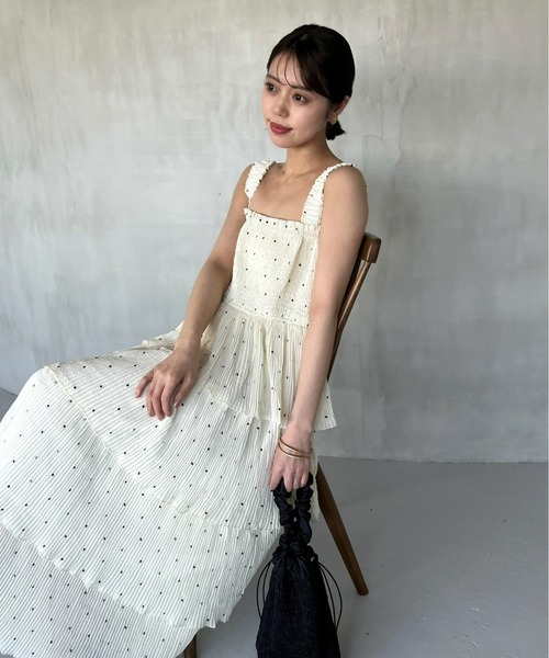 olu. ドットプリーツティアードワンピース サイズ1 Olu.（オルドット）の「ドットプリーツティアードワンピース