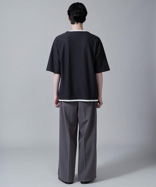 LUCY(ルーシー)の「LUCY/フェイクレイヤードキーネックT(Tシャツ/カットソー・メンズ・ベージュ/ダークグレー・LARGE/MEDIUM)」の12枚目の写真