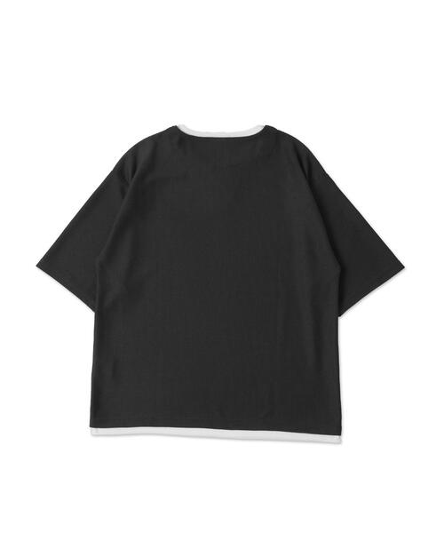 LUCY(ルーシー)の「LUCY/フェイクレイヤードキーネックT(Tシャツ/カットソー・メンズ・ベージュ/ダークグレー・LARGE/MEDIUM)」の6枚目の写真