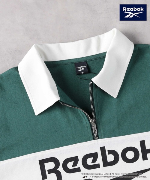 Right-on（ライトオン）の「Reebok(リーボック)ハーフジップポロシャツ（ポロシャツ・レディース・グリーン/ダークベージュ・M/L/XL）」の9枚目の写真