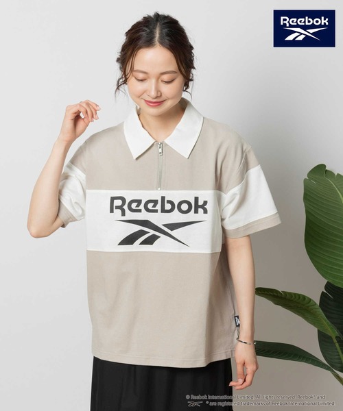 Right-on（ライトオン）の「Reebok(リーボック)ハーフジップポロシャツ（ポロシャツ・レディース・グリーン/ダークベージュ・M/L/XL）」の3枚目の写真