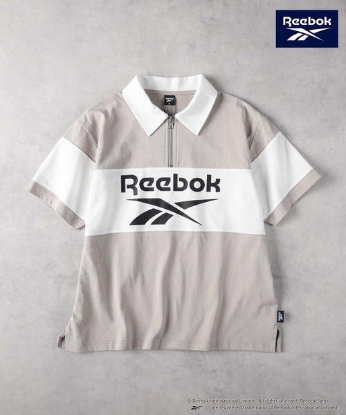 Right-on（ライトオン）の「Reebok(リーボック)ハーフジップポロシャツ（ポロシャツ・レディース・グリーン/ダークベージュ・M/L/XL）」の4枚目の写真