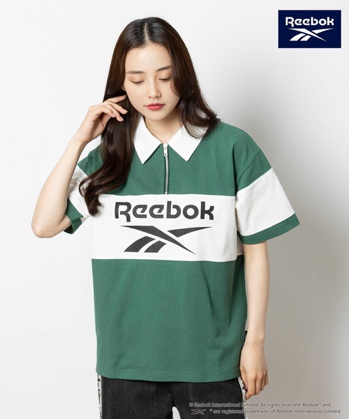 Right-on（ライトオン）の「Reebok(リーボック)ハーフジップポロシャツ（ポロシャツ・レディース・グリーン/ダークベージュ・M/L/XL）」の5枚目の写真