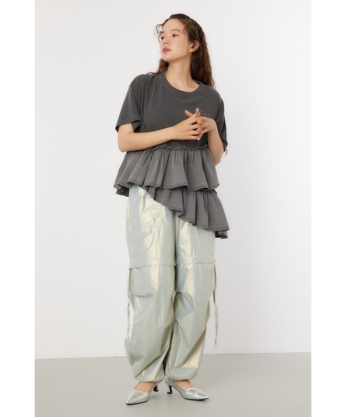 RODEO CROWNS WIDE BOWL（ロデオクラウンズワイドボウル）の「メタリックパラシュートパンツ（その他パンツ・レディース・ブラック/ライトピンク/シルバー・FREE）」の7枚目の写真