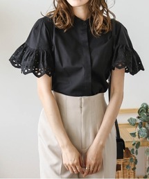 カットワークレースブラウス