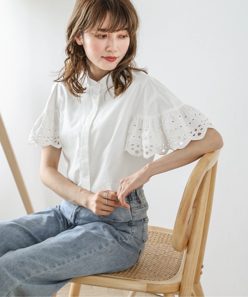SUGAR BISKET(シュガービスケット)の「カットワークレースブラウス(シャツ/ブラウス・レディース・ホワイト/ブラック・フリー)」の14枚目の写真