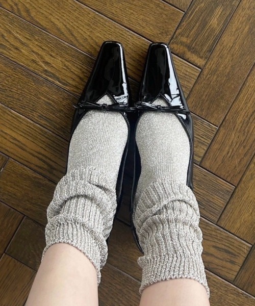 FRAY I.D（フレイアイディー）の「リリヤーンラメリブソックス（ソックス/靴下・レディース・ゴールド/シルバー/ブラック・FREE）」の3枚目の写真