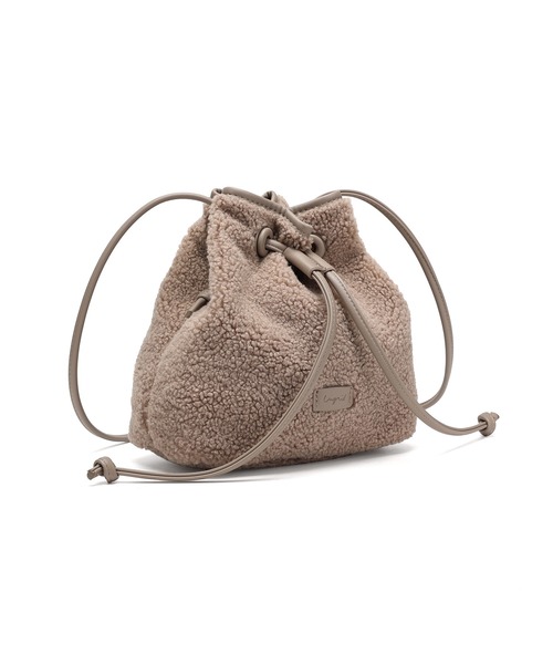 Ungrid（アングリッド）の「【Ungrid/アングリッド】ボア×コーデュロイ　巾着ミニショルダーバッグ（ショルダーバッグ・レディース・ブラック/アイボリー/グレイッシュベージュ・FREE）」の9枚目の写真