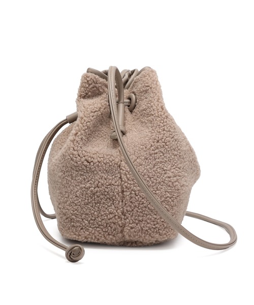 Ungrid（アングリッド）の「【Ungrid/アングリッド】ボア×コーデュロイ　巾着ミニショルダーバッグ（ショルダーバッグ・レディース・ブラック/アイボリー/グレイッシュベージュ・FREE）」の11枚目の写真