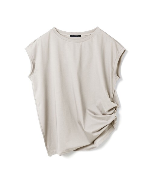 mizuiroind（ミズイロインド）の「mizuiro ind フレンチスリーブサイドアッププルオーバー（Tシャツ/カットソー・レディース・ネイビー/ホワイト/ブラック/ベージュ・FREE）」の3枚目の写真