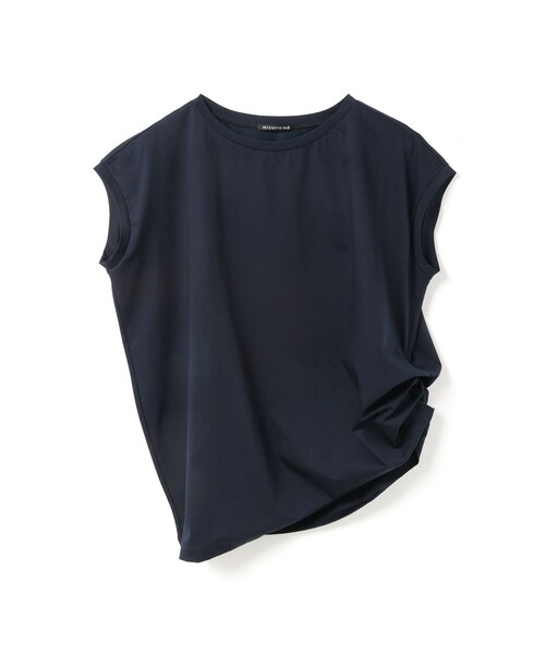 mizuiroind（ミズイロインド）の「mizuiro ind フレンチスリーブサイドアッププルオーバー（Tシャツ/カットソー・レディース・ネイビー/ホワイト/ブラック/ベージュ・FREE）」の4枚目の写真