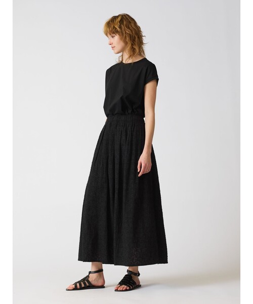 mizuiroind（ミズイロインド）の「mizuiro ind フレンチスリーブサイドアッププルオーバー（Tシャツ/カットソー・レディース・ネイビー/ホワイト/ブラック/ベージュ・FREE）」の22枚目の写真