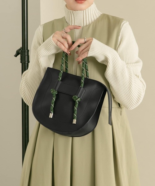 KBF(ケイビーエフ)の「ロープハンドBAG(ハンドバッグ・レディース・ブラウン/ブラック・ONE)」の2枚目の写真