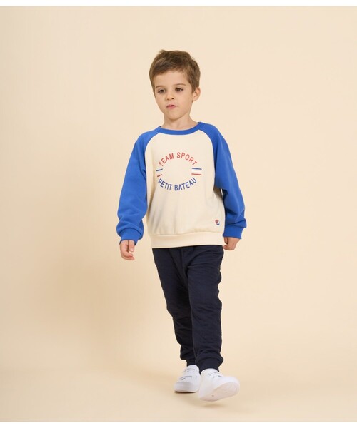 【セール】スウェット長袖プルオーバー（スウェット）｜PETIT BATEAU（プチバトー） 5,998円
