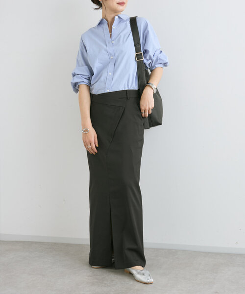 RIVE DROITE（リヴドロワ）の「【さり気ない存在感】ラップスラックススカート（スカート・レディース・ブラック/グレー・36/38）」の7枚目の写真