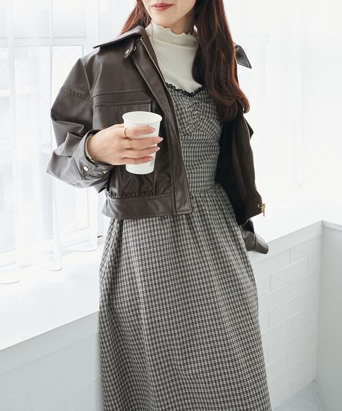 MAJESTIC LEGON（マジェスティックレゴン）の「【WEB限定XSサイズあり】2wayリボンチェックワンピース（ワンピース・レディース・ブラック系その他/ブラウン系その他2/ベージュ系その他2・MEDIUM/SMALL/X-SMALL）」の21枚目の写真