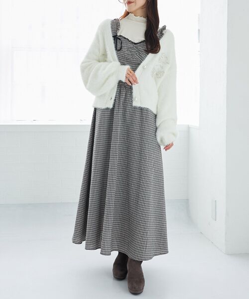 MAJESTIC LEGON（マジェスティックレゴン）の「【WEB限定XSサイズあり】2wayリボンチェックワンピース（ワンピース・レディース・ブラック系その他/ブラウン系その他2/ベージュ系その他2・MEDIUM/SMALL/X-SMALL）」の20枚目の写真