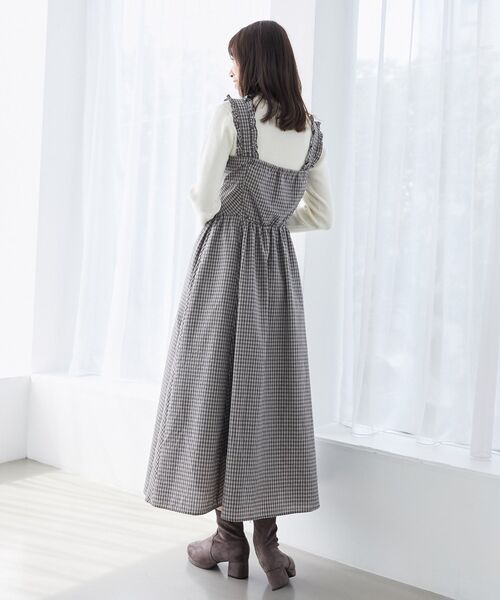 MAJESTIC LEGON（マジェスティックレゴン）の「【WEB限定XSサイズあり】2wayリボンチェックワンピース（ワンピース・レディース・ブラック系その他/ブラウン系その他2/ベージュ系その他2・MEDIUM/SMALL/X-SMALL）」の11枚目の写真