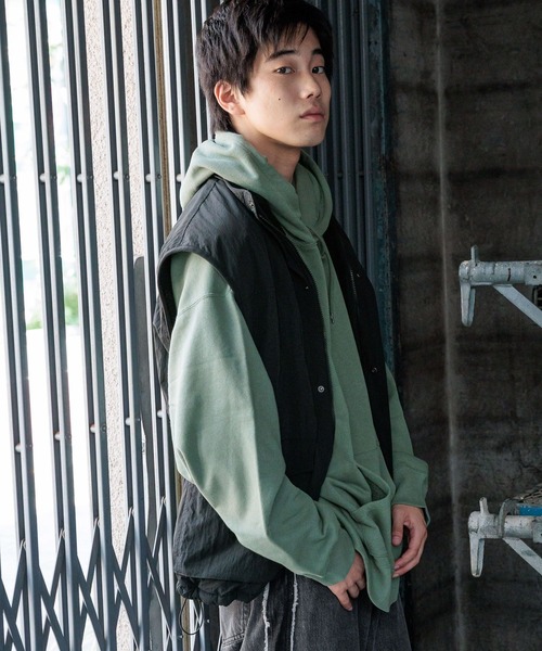 niko and...（ニコアンド）の「16/-OE USA COTTON BIG PARKA　/ USAコットン裏毛フードパーカー（パーカー・メンズ・ライトグレー/グリーン/チャコール・MEDIUM/BIG(L)）」の15枚目の写真