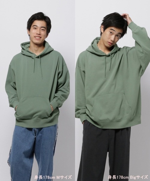 niko and...（ニコアンド）の「16/-OE USA COTTON BIG PARKA　/ USAコットン裏毛フードパーカー（パーカー・メンズ・ライトグレー/グリーン/チャコール・MEDIUM/BIG(L)）」の18枚目の写真