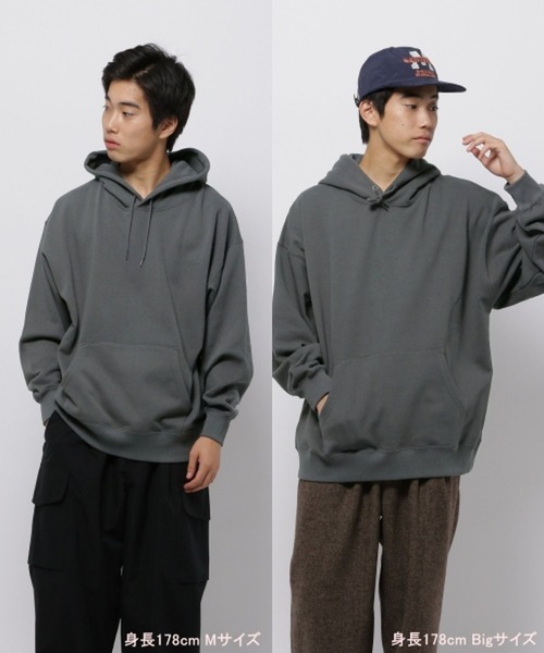 niko and...（ニコアンド）の「16/-OE USA COTTON BIG PARKA　/ USAコットン裏毛フードパーカー（パーカー・メンズ・ライトグレー/グリーン/チャコール・MEDIUM/BIG(L)）」の19枚目の写真