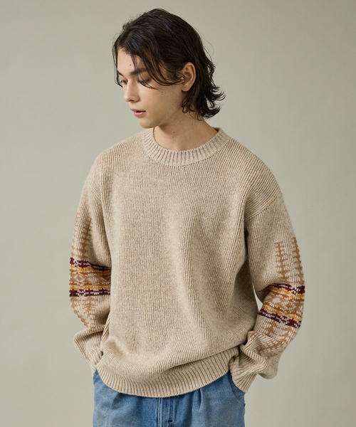 PENDLETON（ペンドルトン）の「【PENDLETON/ペンドルトン】Shetland Wool Crewneck/シェットランドウールクルーニット/ユニセックス（ニット/セーター・メンズ・ベージュ/アイボリー/ブラック・M/L）」の2枚目の写真