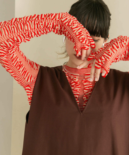 KBF（ケイビーエフ）の「シャーリングコンパクトニット（ニット/セーター・レディース・ブラック系その他/グリーン系その他/レッド系その他・ONE）」の18枚目の写真